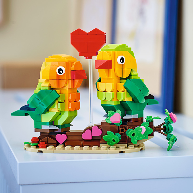 乐高40522情人节爱情鸟伴侣套装鹦鹉送女朋友礼物拼搭积木玩具