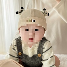 婴儿帽子春秋超萌幼儿小童熊猫造型海盗帽春天薄款男女宝宝地主帽