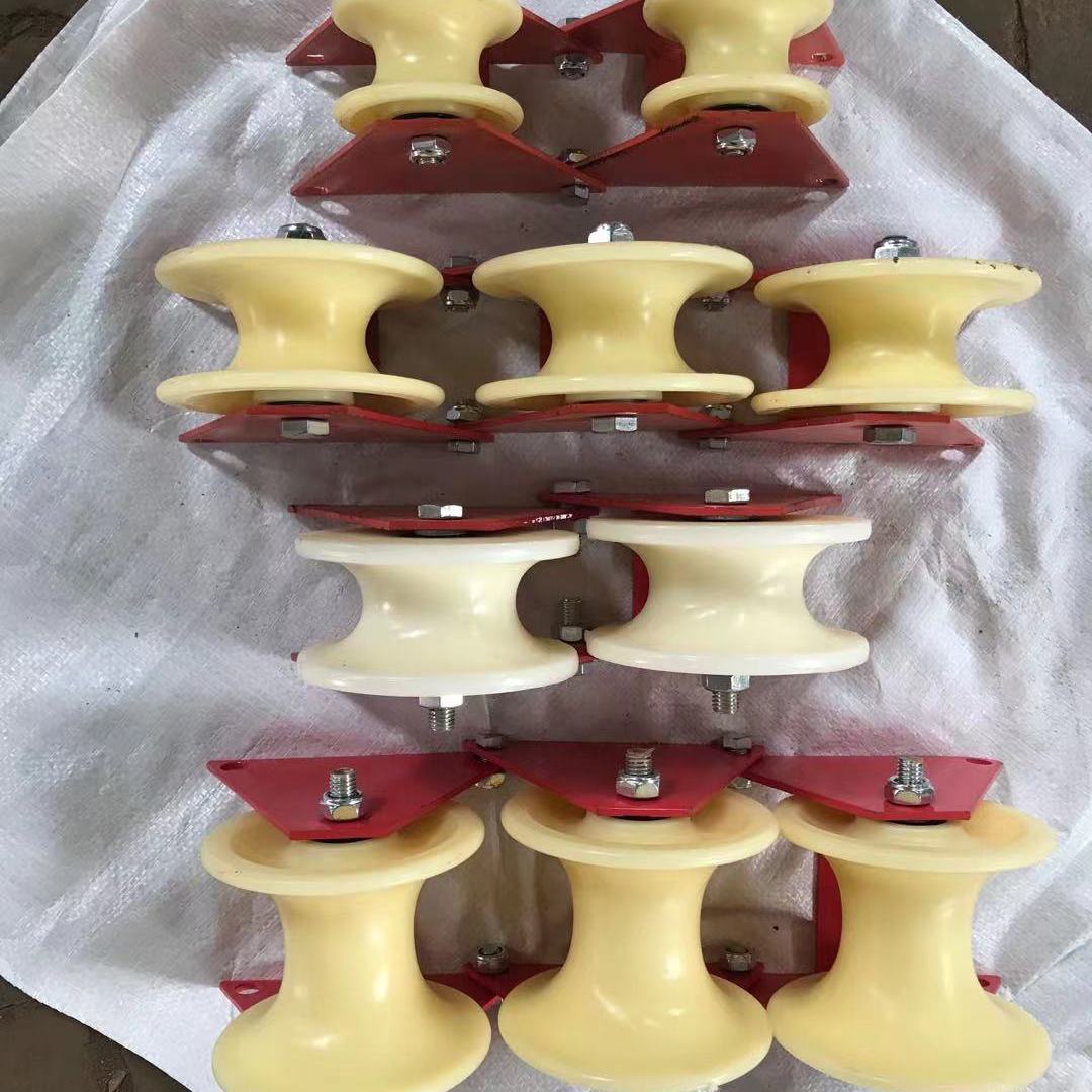 高空作业手动滑轮收绳器省力护绳轮可折叠收绳放绳卡墙角收绳器