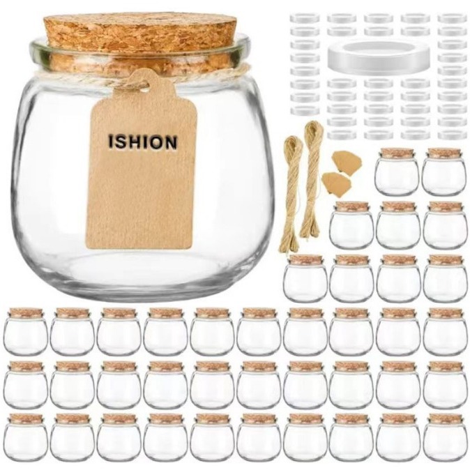 软木塞玻璃布丁瓶 加厚玻璃密封罐子 花茶牛奶酸奶瓶许愿瓶漂流瓶