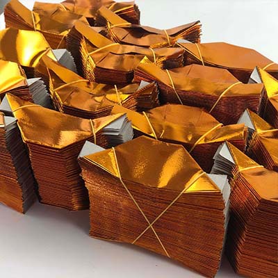 金元宝纸半成品3000金银半成品10x13清明节手工折纸叠银色纸专货