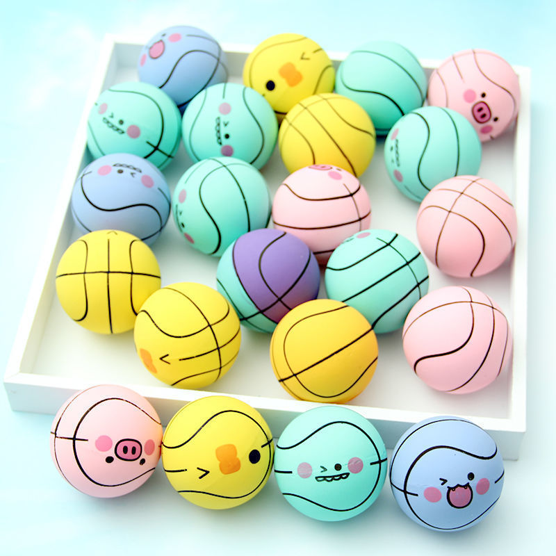 儿童弹力球玩具迷你实心高弹力打不烂足球手抓训练儿童玩具蓝球