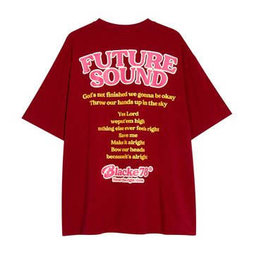 潮牌字母大面积印花短袖t恤男生夏季十字星图案宽松休闲圆领体恤