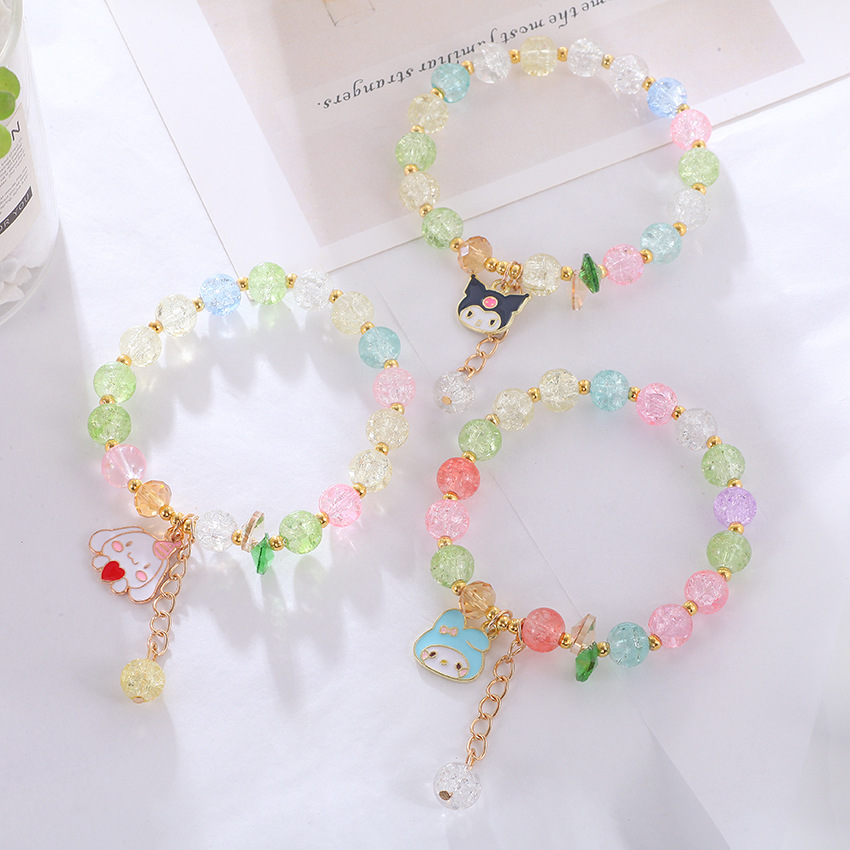 Hot Flower Crystal Bracelet Sanliou Series Girl Korean Jewelry Clow Miduo Girlfriends Student Hand String Ornament Ins