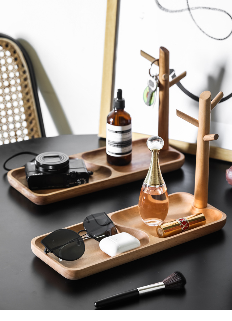 钥匙收纳摆件门口玄关进门家用鞋柜杂物挂架托盘创意桌面收纳盒