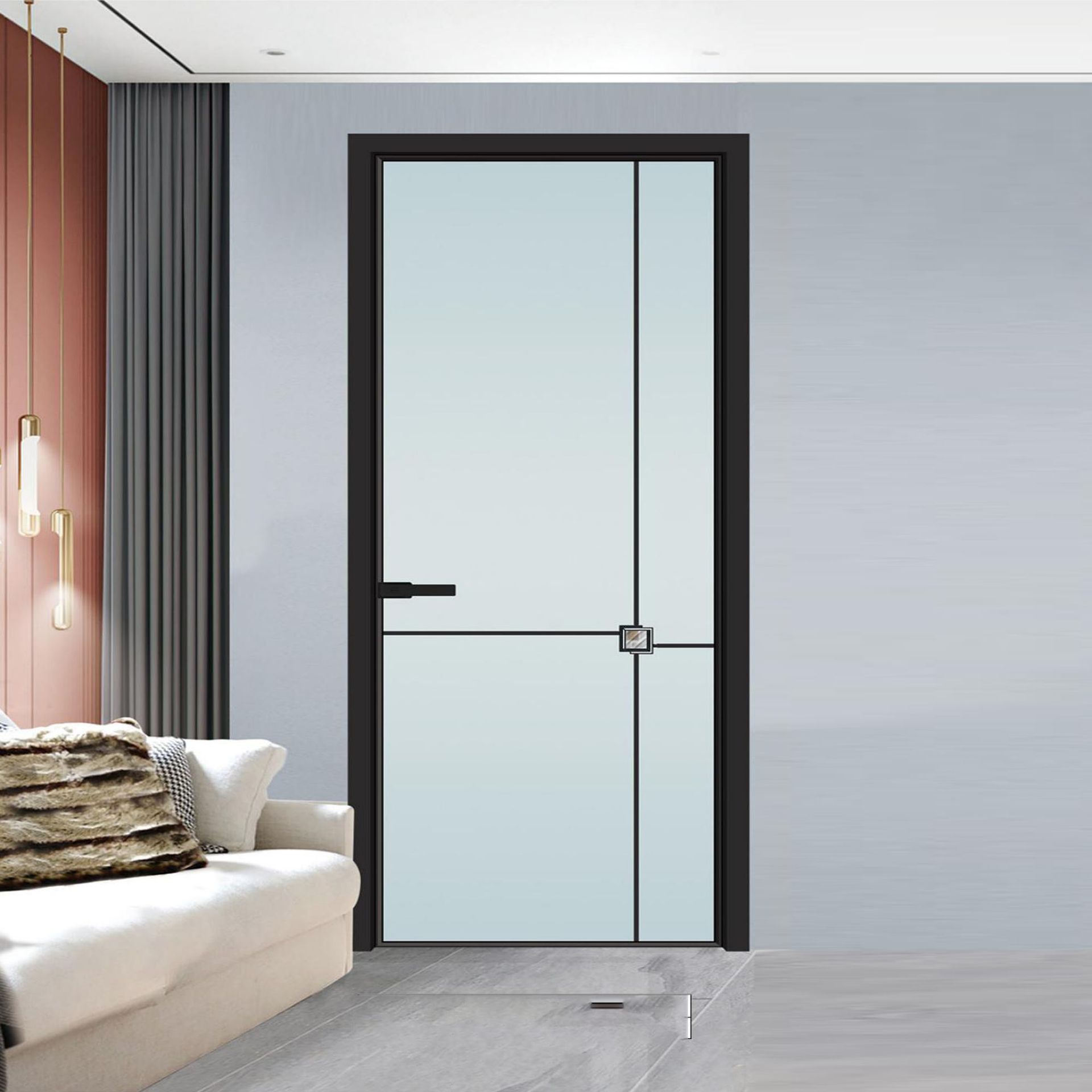 金威门窗卫生间门厨房门玻璃门家用钛镁合金厕所门极简窄边框门