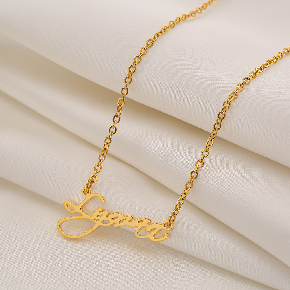 简约项链 不锈钢英文项链专业设计项链外贸饰品礼品批发