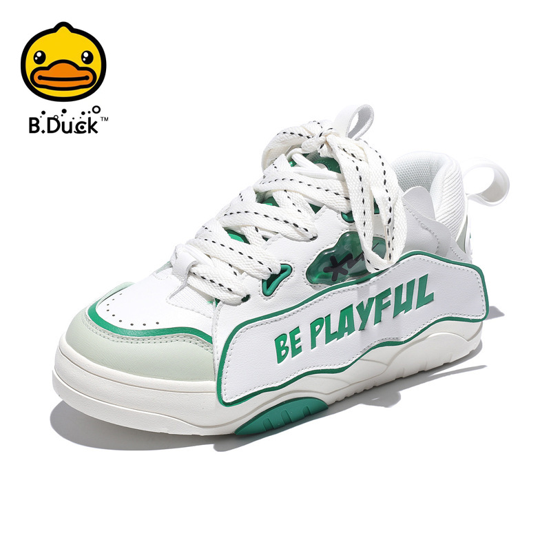 duck/小黄鸭板鞋秋新款小众设计高街字母小白鞋休闲学生运动鞋