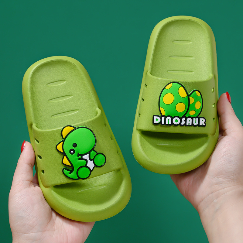 Children's Slippers Summer Boys and Girls Baby Home Outdoor Wear Bathroom Bath Non-Slip Soft Bottom Kid Cartoon Dinosaur Sandals