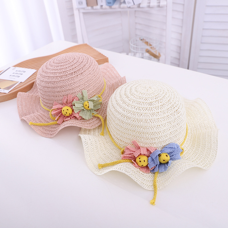 Outdoor Folding Straw Hat Women's Summer Korean Style Trendy Wide Brim Parent-Child Sun Hat Sun Protection Sun Hat Children Beach Hat