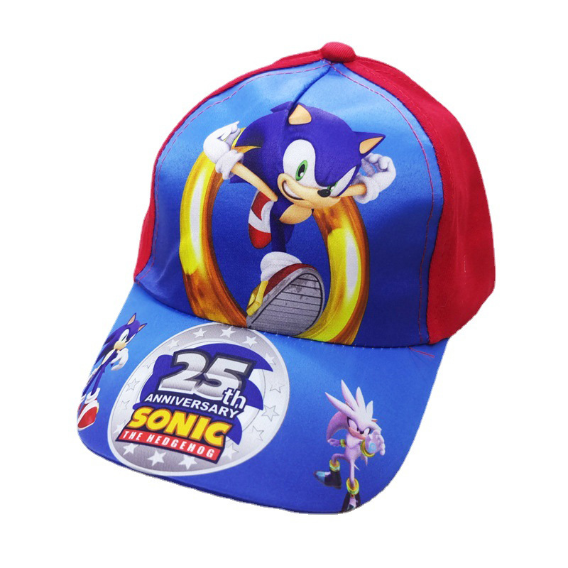 Cross-Border Hedgehog Sonic Children's Baseball Cap Student Anime Cartoon Peaked Cap Sonic the Hedgehog Children's Sun Hat