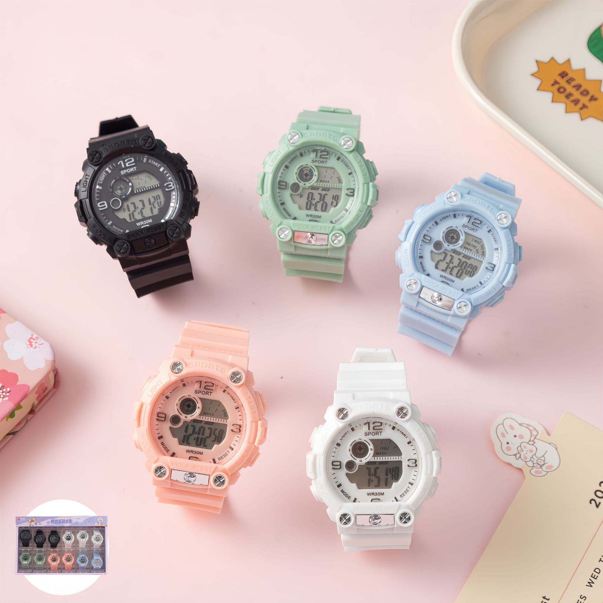 独角兽手表女学生简约少女夜光男孩户外运动韩版ins学院风电子表