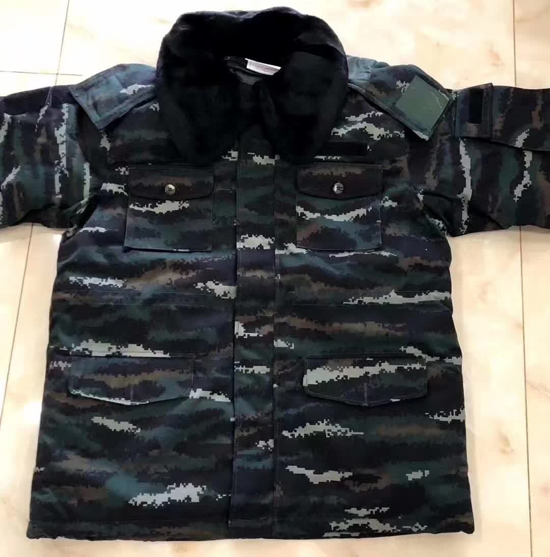 虎斑迷彩大衣男冬季防寒保暖加厚防水棉袄军迷彩大衣