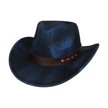 新款西部牛仔帽跨境男女毛毡帽子户外遮阳礼帽复古男女爵士帽批发