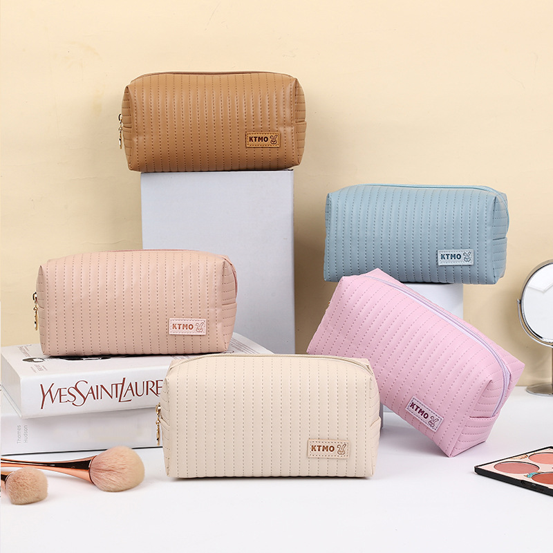 Ultrasonic Embossed Cosmetic Bag Women's Portable and Fashion Cosmetic Bag Travel Portable Makeup Wash Bag Wholesale