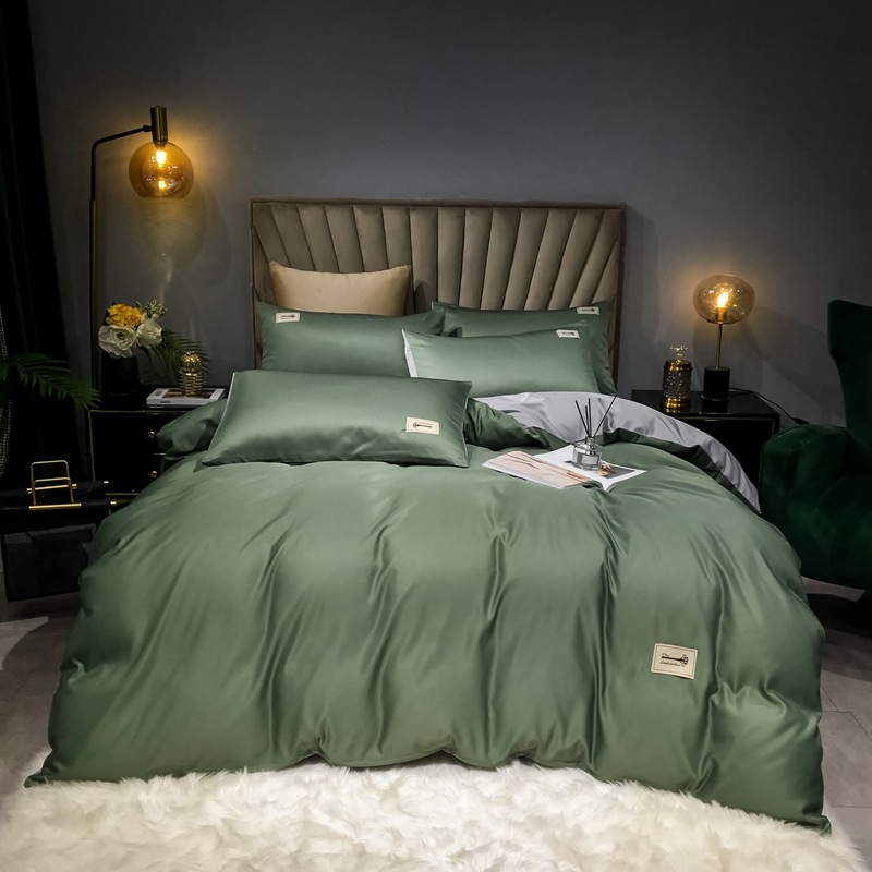 2023 Upgraded New Washed Tencel Four-Piece Set Cool Silk Bed Sheet Quilt Cover Bedding Set Can Be Sent on Behalf