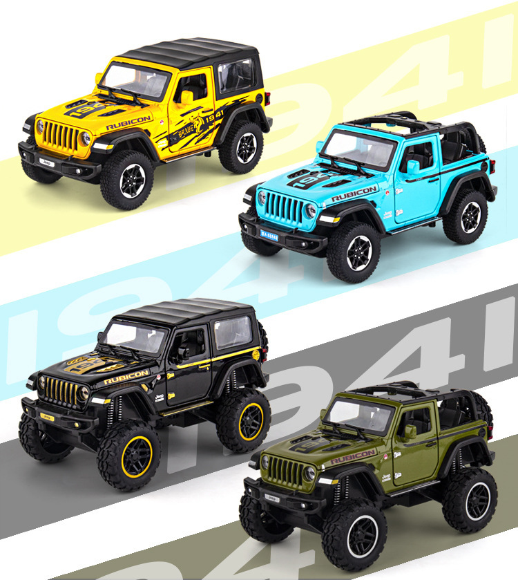 仿真合金吉普汽车模型玩具1:20牧马人卢比肯越野车儿童声光回力车