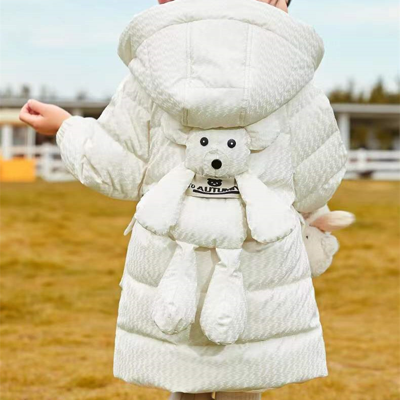 女童冬装洋气布偶熊洋气棉衣2021新款中大童韩版长款羽绒棉潮棉服