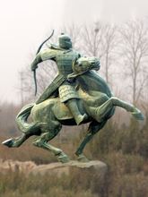 大型铸铜骑马人物雕塑户外园林景观胡服射骑景观塑像摆件制作