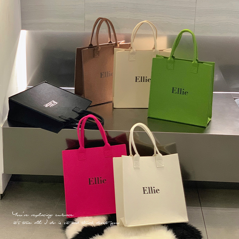 Wholesale Large Capacity Gift Felt Tote Bag Felt Handbag Portable Shopping Bag Commuter Felt Handbag