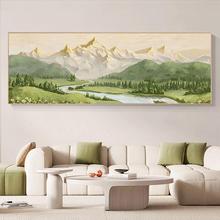日照金山客厅装饰画现代简约风沙发背景墙挂画山水风景横幅壁画