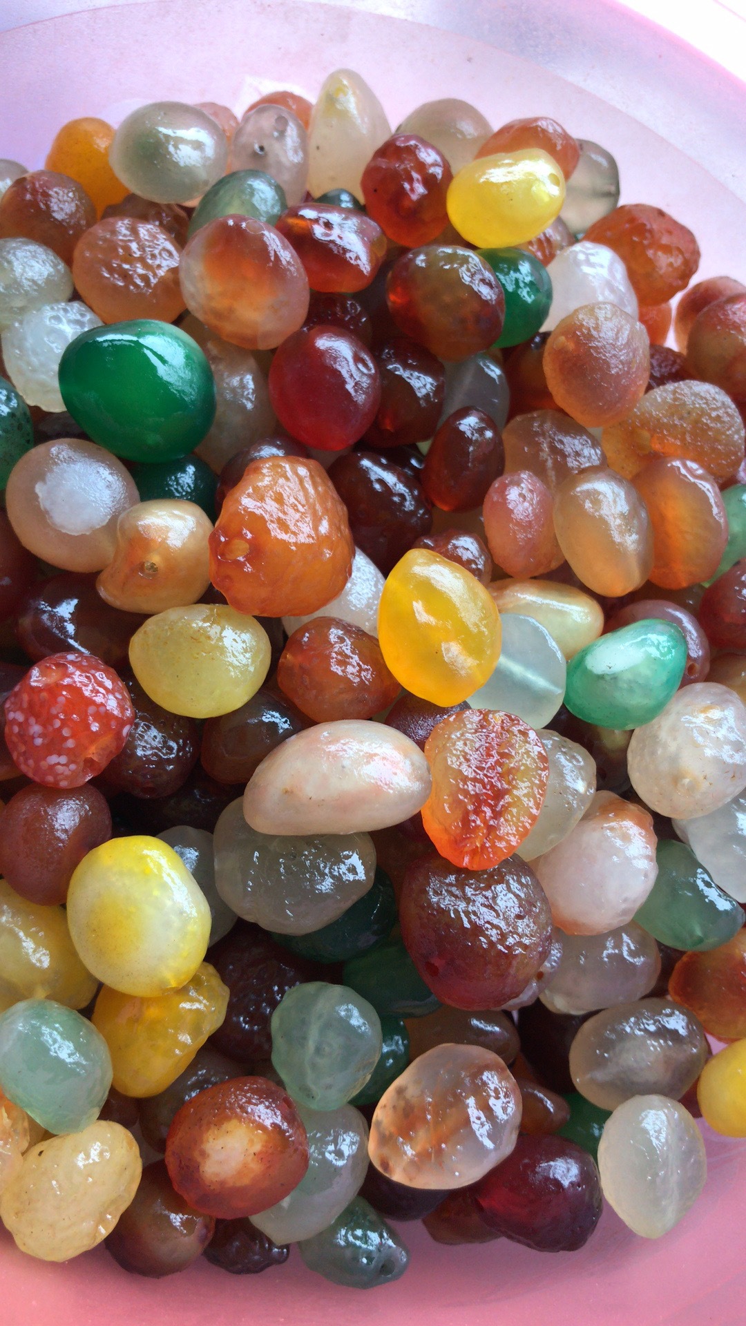 批发阿拉善戈壁原石玛瑙彩珠散珠