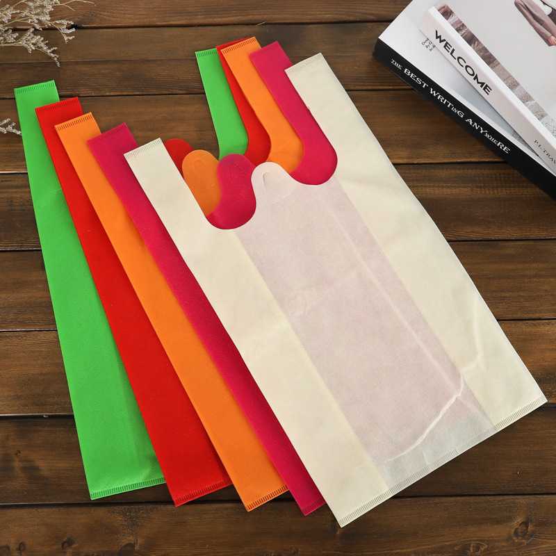 厂家批发无纺布背心袋定制商场超市无纺布购物袋定做美团手提袋子