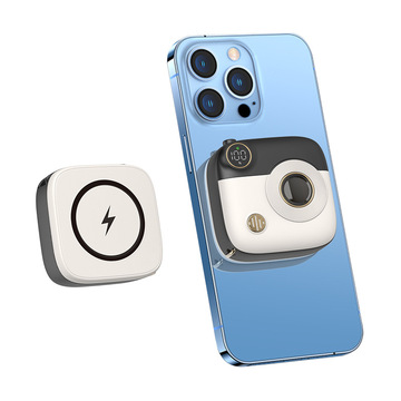 相机型磁吸无线充电宝10000毫安创意设计礼品定制高颜值移动电源