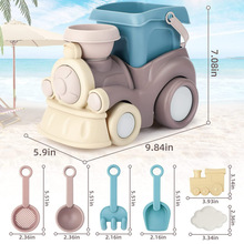 跨境新款耐摔冰淇淋小火车沙滩桶套装儿童海边戏水挖沙铲子玩具