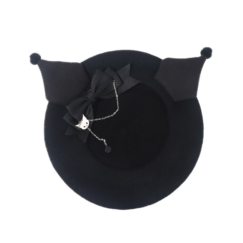 Clow M Beret Female 2023 New Lolita Bow JK Sweet Cool Y2g Personality Autumn and Winter Hat for Women