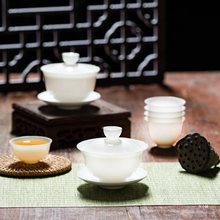 【单丛茶】骨瓷胎白瓷三才小容量盖碗潮汕泡茶杯单个功夫茶具