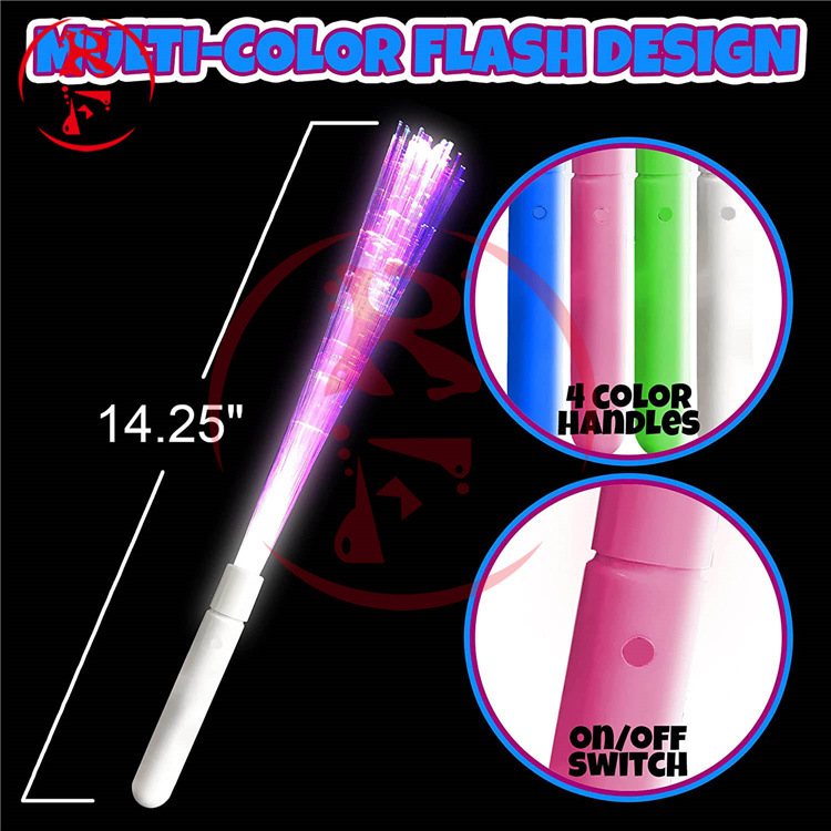 Spot Hot Sale Fiber Optic Stick Electronic Light Sticks Changeable Flash Concert Glow Stick Party KTV Props