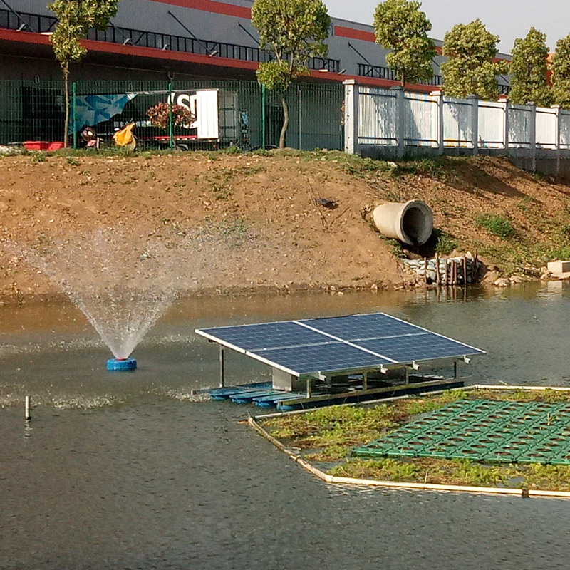 市政河道太阳能喷泉曝气机 公园景观喷泉增氧机 水库新能源曝气机