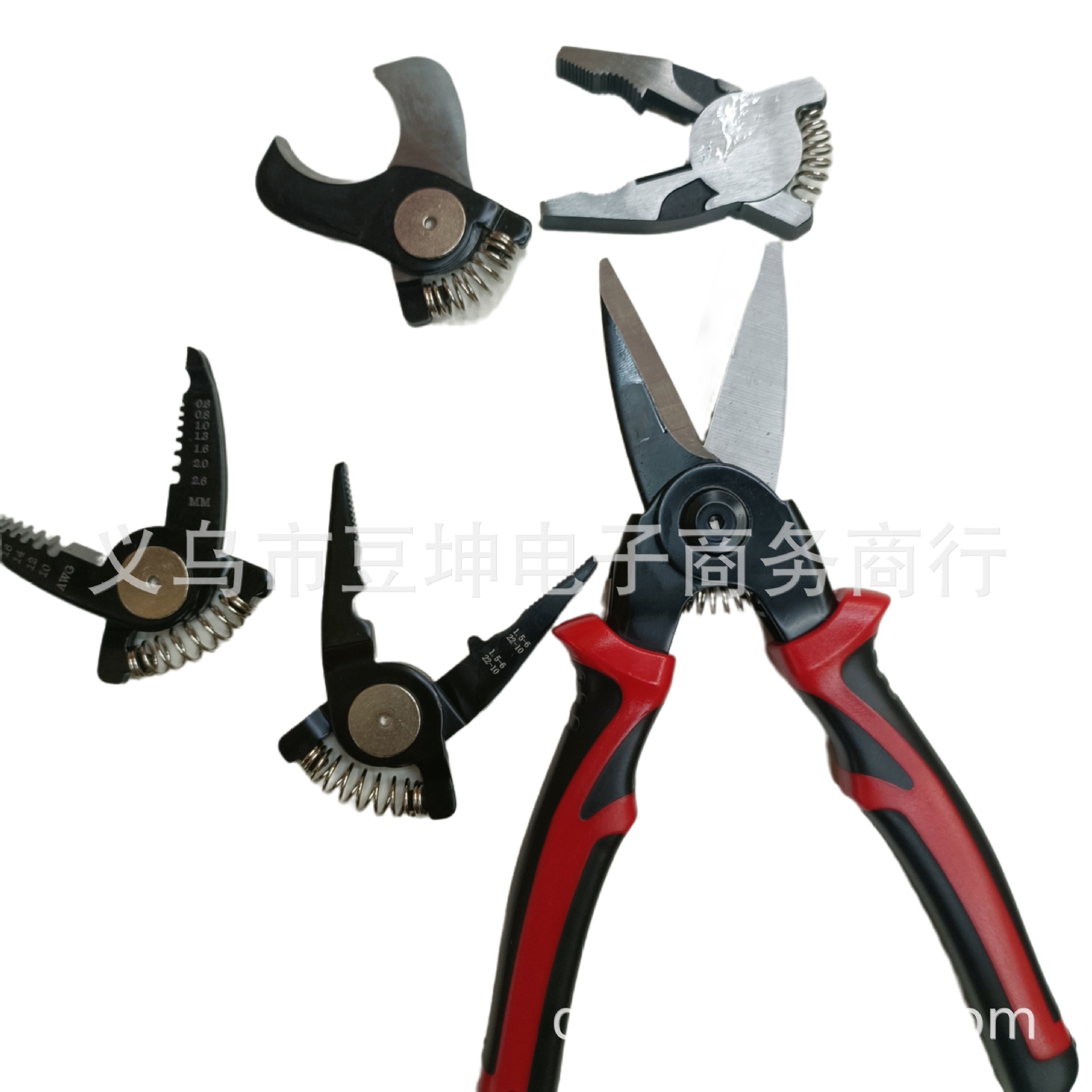 New Multifunction Pliers 5-in-1 Replaceable Plug Tool Set Pointed Pliers Scissors Vice Wire Cutter