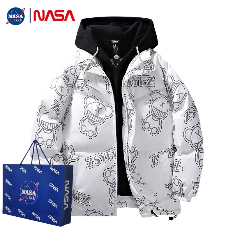 NASA Joint-Name Cotton-Padded Jacket Men's Winter Tide Teenagers Student Cotton Coat down Jacket Coat Thickened Padded Jacket Boys