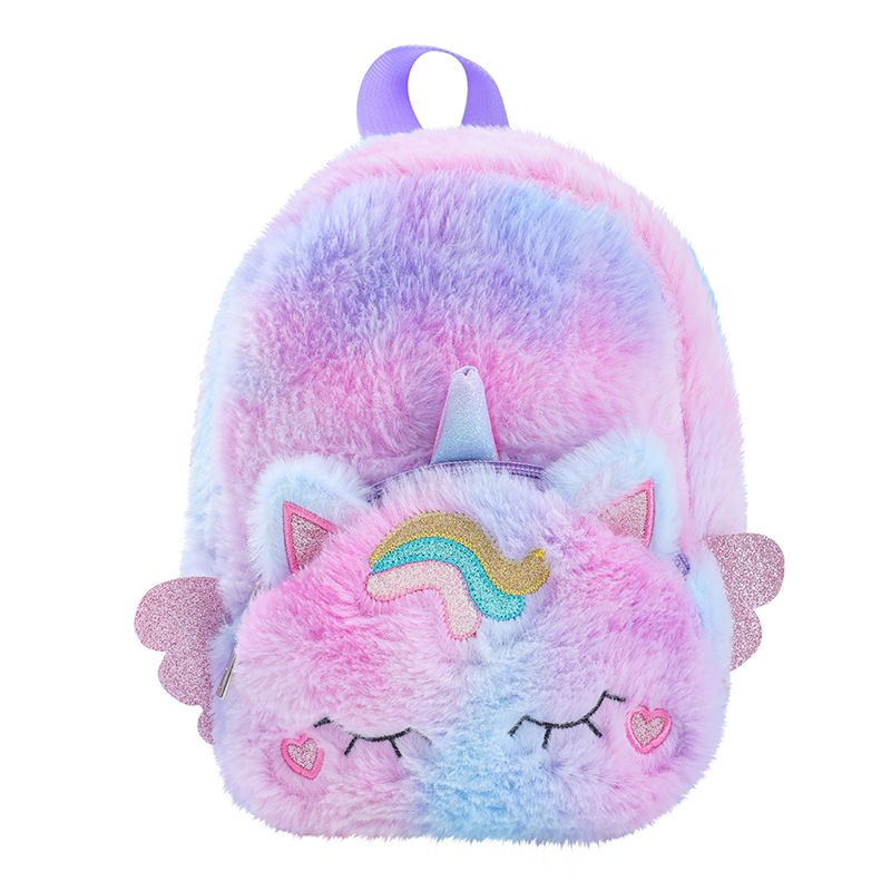 Unicorn Unicorn Plush Small Bookbag Teenage Leisure Backpack Backpack Cute Cartoon Toddler Storage Bag