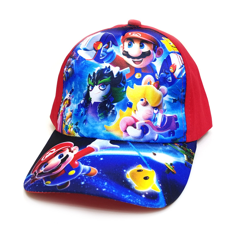 Super Mary Mario Cartoon Printing Children's Baseball Cap Children's Sun Hat Mario Bros Peaked Cap