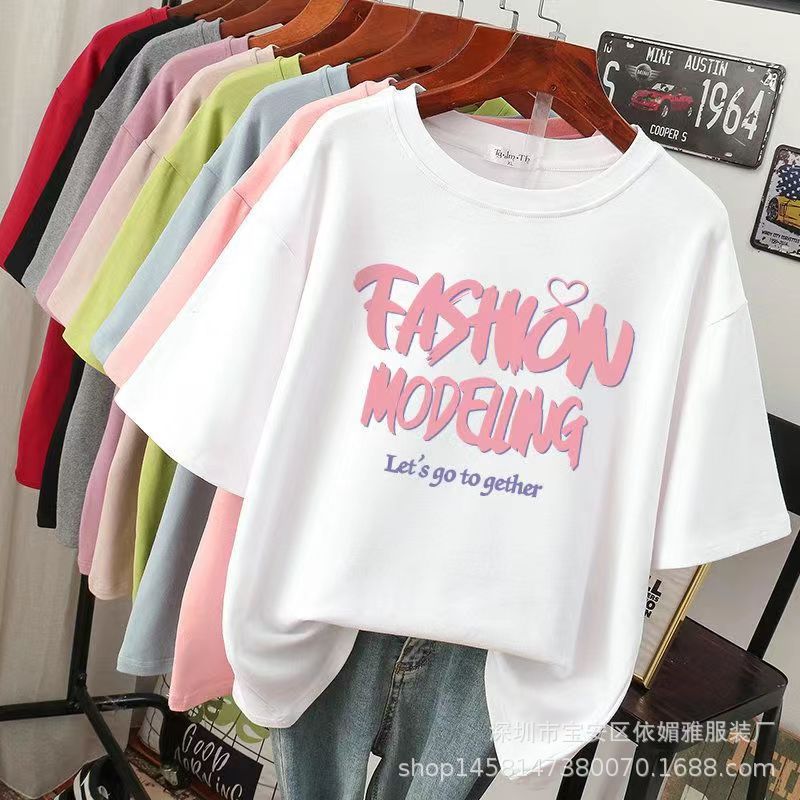9.9 Free Shipping One Piece Dropshipping Wholesale Summer 5 Yuan Clothing Tail Goods Foreign Trade Stall Tail Goods Women's T-shirt Clearance