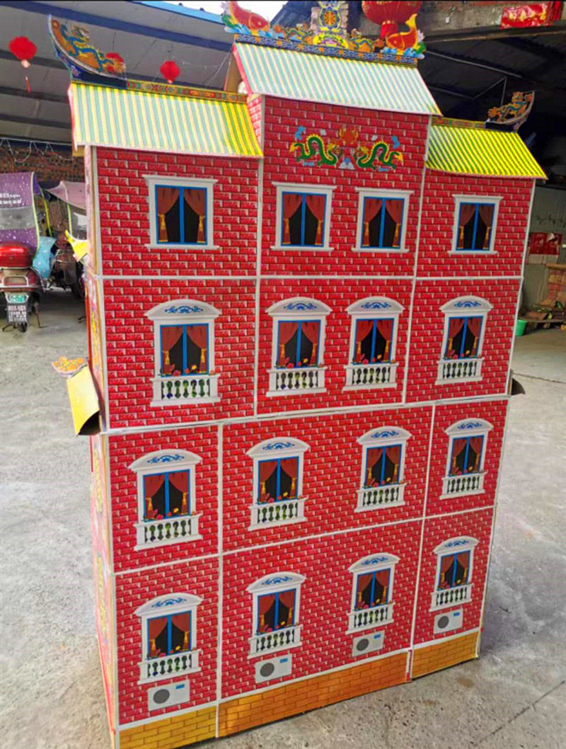 170型望云楼蓬莱仙府竹架灵屋冥房纸房子纸扎殡葬祭祀用品