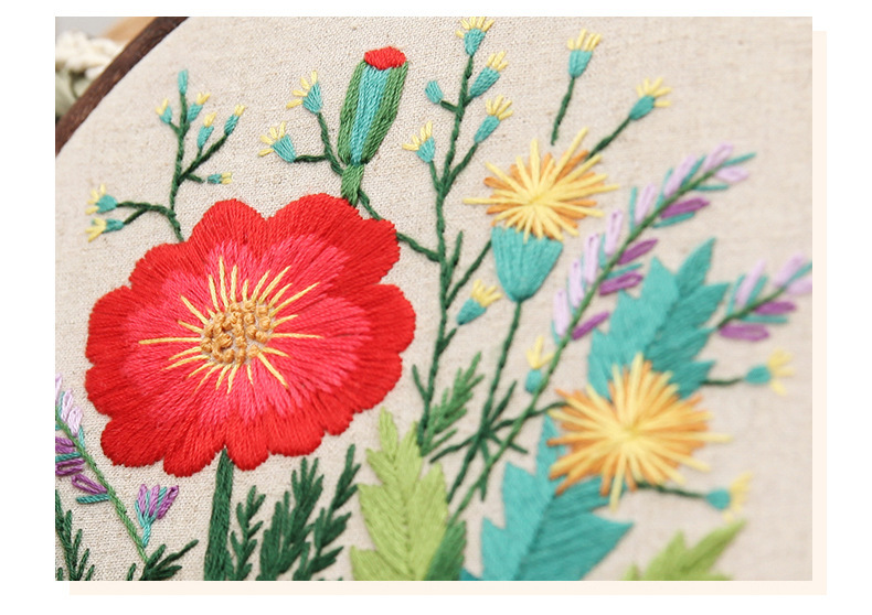 手工刺绣diy材料包初学新手绣花卉布艺复古十字绣小幅挂画百草集