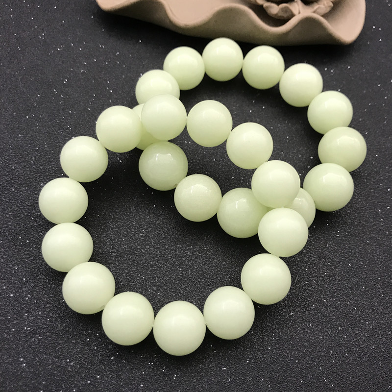 批发夜光石佛珠手串绿荧光男女款发光夜明珠单圈手链景区夜市货源