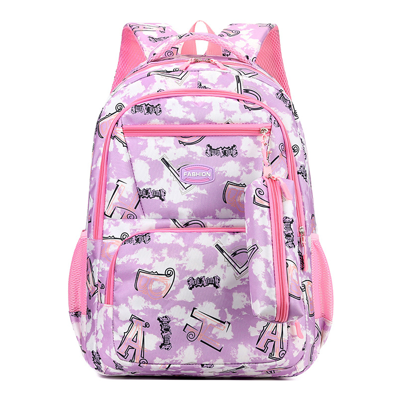 Cross-Border Foreign Trade Backpack Trendy Girl's Elementary School Pencil Case Schoolbag Korean Style Men's and Women's Casual Simple Backpack