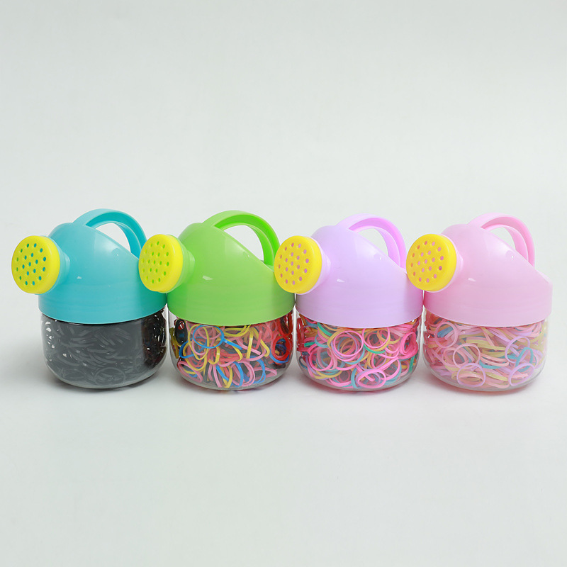 Korean Cartoon Flower Shower Bottle Disposable Children's Hair Band Thickened Baby Does Not Hurt Hair Color Strong Pull Constantly Small Rubber Band