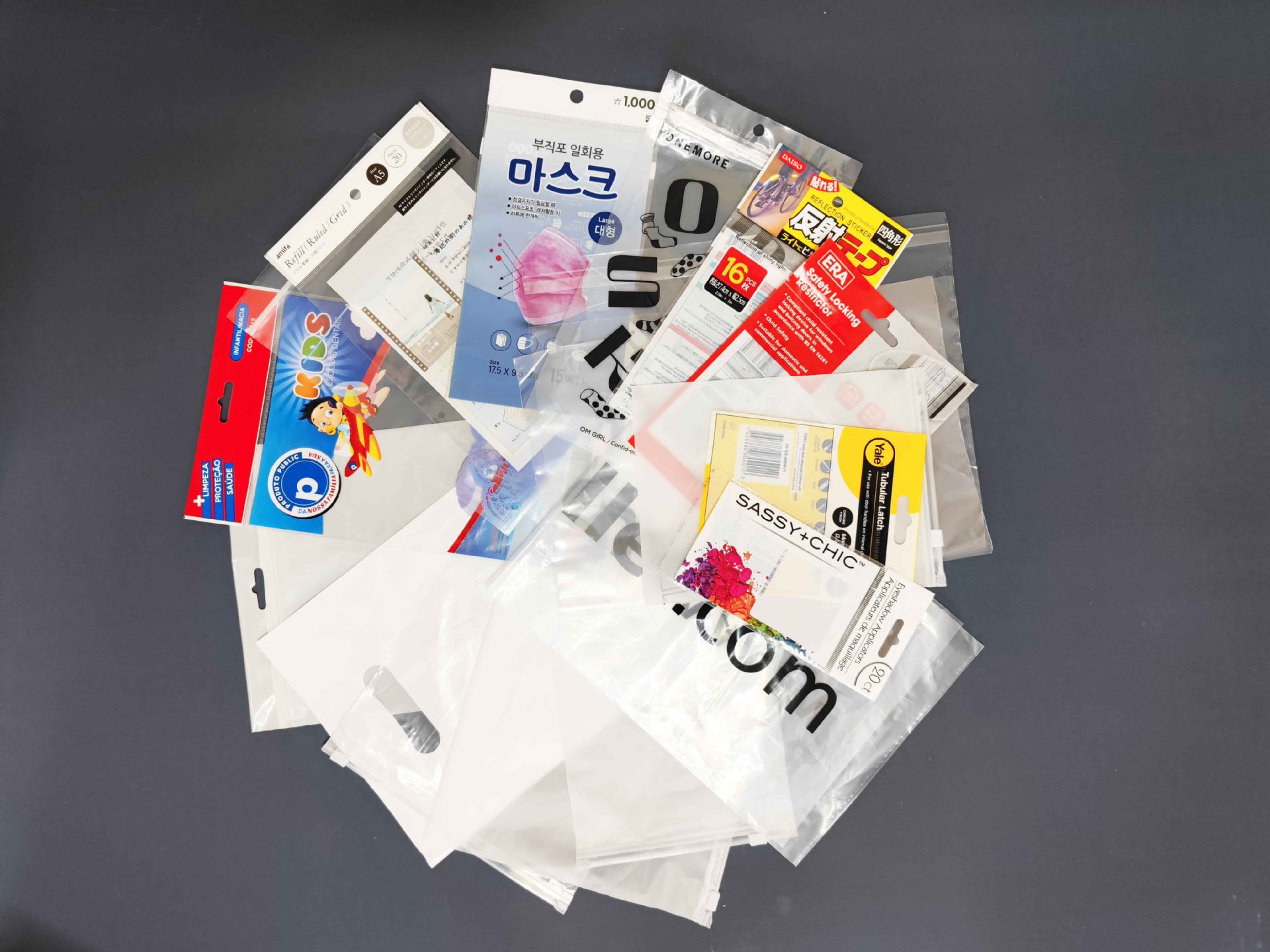 多色彩印自粘卡头塑料袋包装袋复合袋开口袋自封袋印刷批发