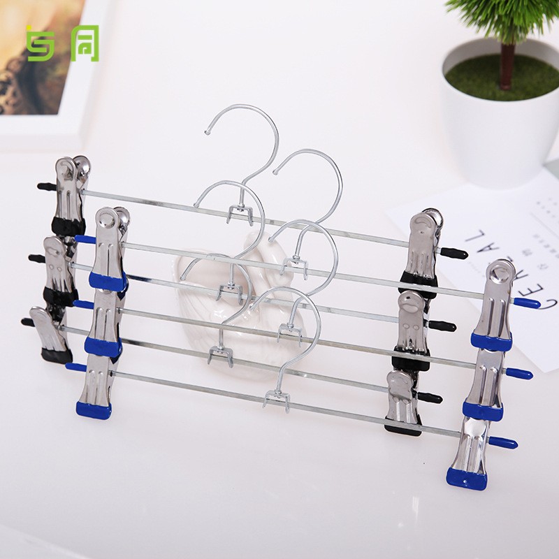 Same as Rotating Head Trouser Press Retractable Plastic Dipping Metal Stainless Steel Pants Rack Clothes Hanger Home Non-Slip Skirt Clip Wholesale