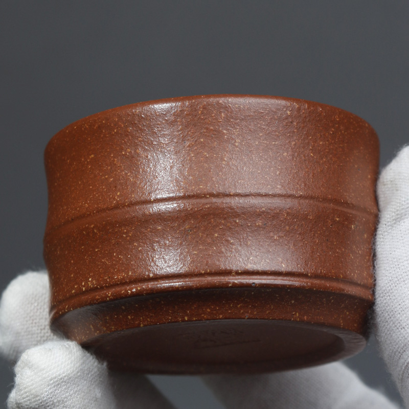 b9mq宜兴紫砂杯手工品茗杯原矿红降坡泥个人杯小杯子竹节口杯主人