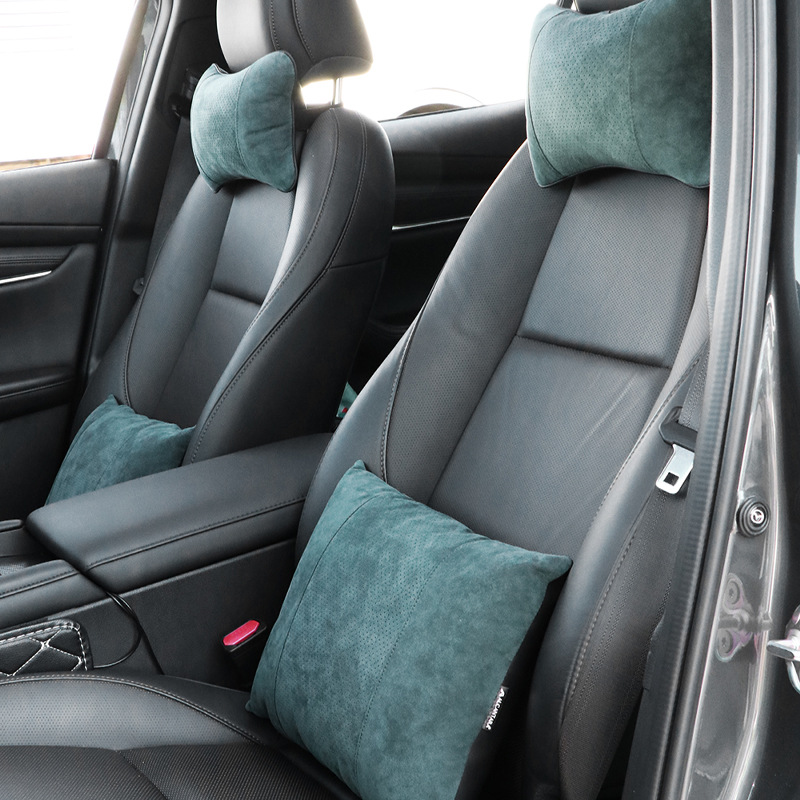 alcantara汽车腰靠车载背垫双面用座椅护腰枕内饰用品好物麂皮绒