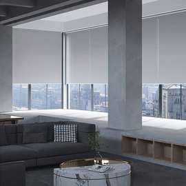 半遮光遮阳卷帘涤纶面料工程卷帘批发写字楼办公室窗帘卷帘厂家