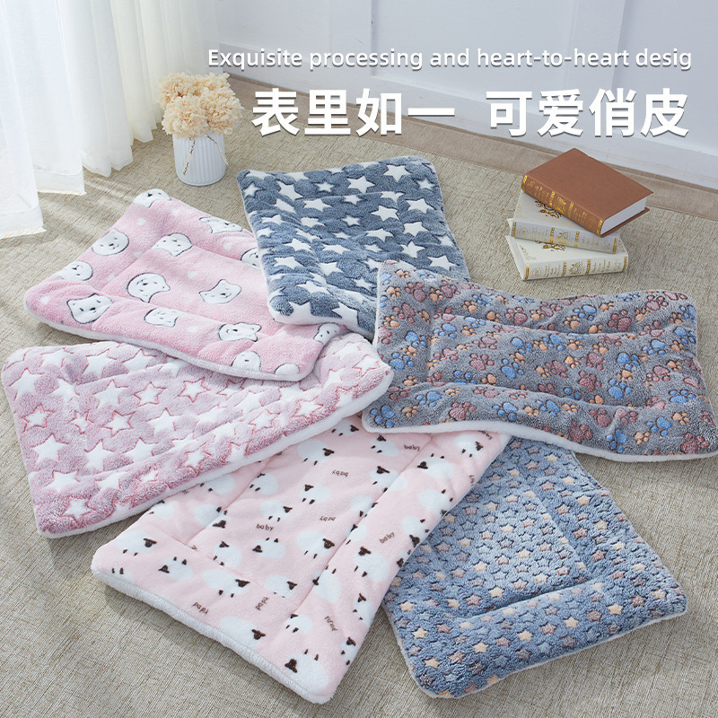 PET Soft Mat Thickened Four Seasons Universal Kennel Cat Blanket Dogs and Cats Cushion Blanket Warm Factory Wholesale