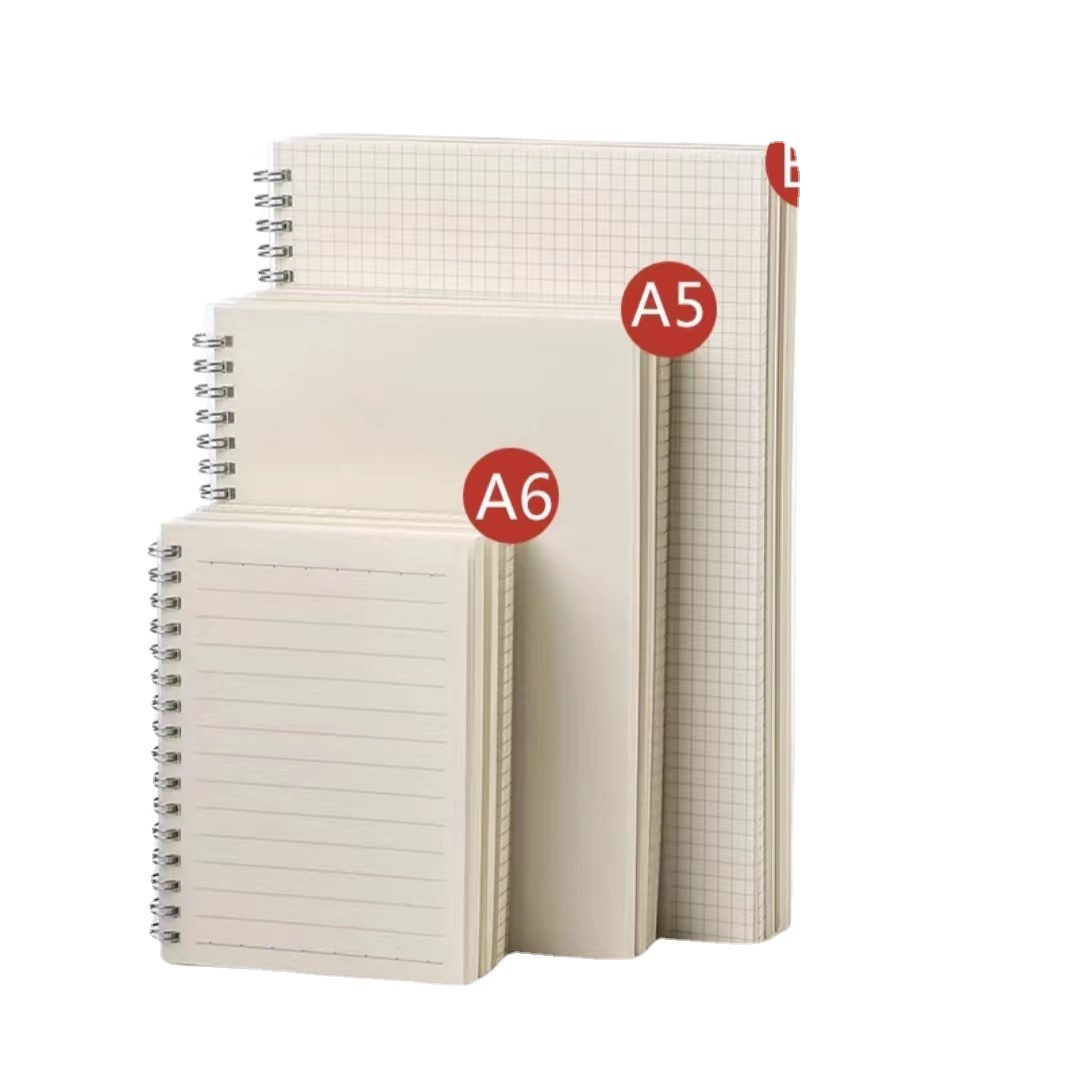 Spot Frosted Pp Coil Notebook B5/A5/A6 Thickened Mini Notebook Horizontal Grid Blank Free Shipping Wholesale